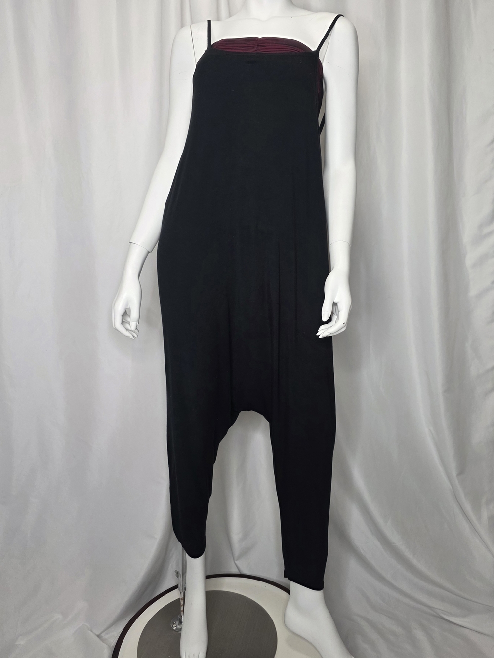 JOAH BROWN                         Black Spaghetti-Strap Harem Jumpsuit